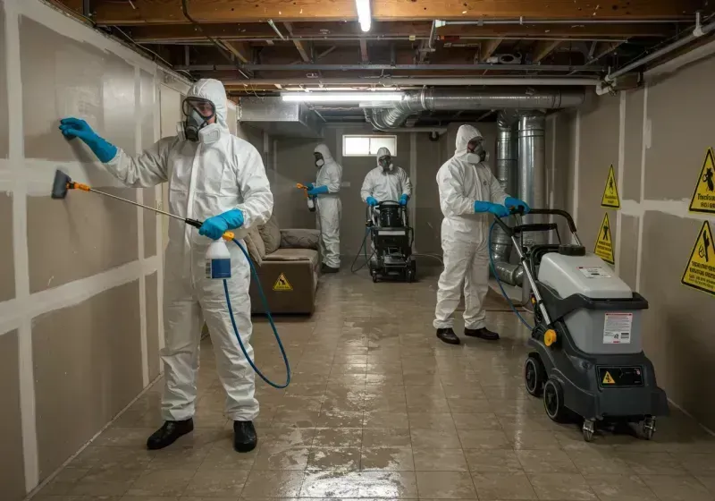 Basement Moisture Removal and Structural Drying process in Mabton, WA